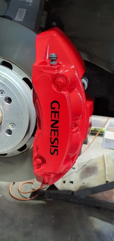 제네시스 g80 캘리퍼 도색 및 리어 캘리퍼 커버 장착 / 안성, 평택, 오산 시공 사진