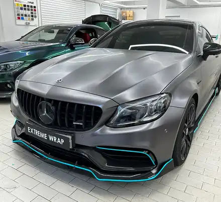 벤츠 C63 AMG 포인트 부분 랩핑 - 라이트 PPF 필름 / 강남,개포,서초 시공 사진