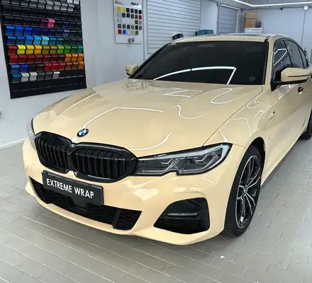 랩핑 사고&보험처리 BMW 330e 아이보리 전체 랩핑 / 강남,개포,서초 시공 사진