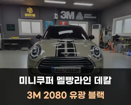 미니쿠퍼 본넷 멜빵라인 데칼 완벽 시공 후기, 세종 대전 랩핑 / 아산 음봉면 시공 사진