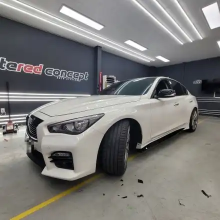 Q50 그릴교체 + 사이드스커츠 포인트랩핑 - 평택랩핑 / 평택, 안성, 오산 시공 사진