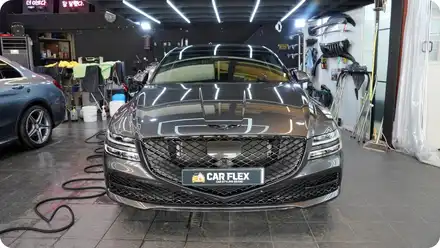 제네시스 g80 프론트범퍼 ppf 사고로인해 재시공했어요 / 서울 강서구 시공 사진