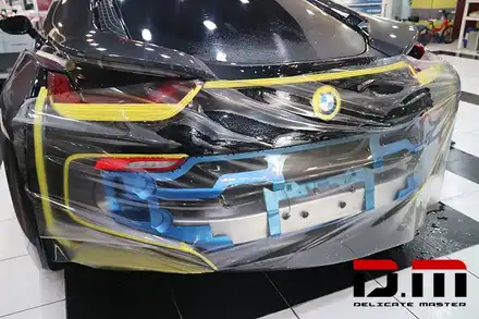 [디엠][자동차멀티샵][대구ppf보호필름전문] BMW i8 부분랩핑+썬팅+블랙박스,GPS+전체ppf보호필름,유리막코팅 시공 / 대구 수성구 시공 사진