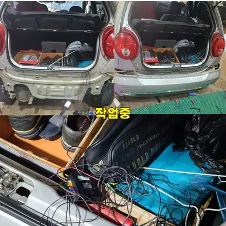 파주 운정 마티즈 후방감지기 장착 시공 작업 후기 / 경기 파주 시공 사진