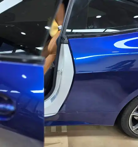청라랩핑 BMW 440I 전체랩핑 오토벨벳필름 젠티안 블루 메탈릭 / 인천 서구 경서동 시공 사진