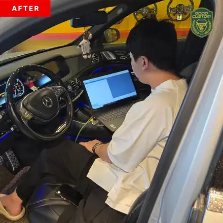 벤츠 W222 전기형 교통표지판 어시스트 활성화 TSA 포함 생활풀코딩 작업 진행 / 경기 안산 시공 사진
