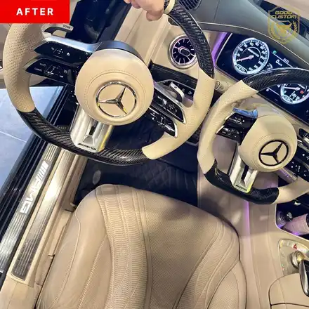 벤츠 AMG W222 커스텀 D컷 핸들로 굿커스텀 방문 장착 / 경기 안산 시공 사진