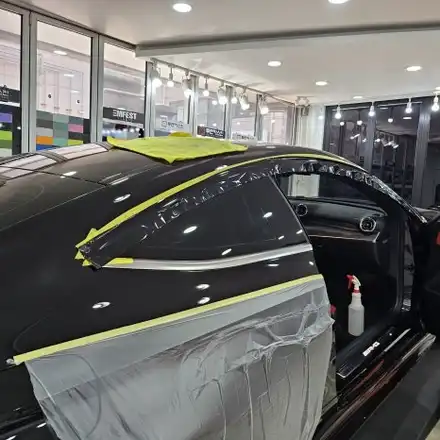 벤츠 CLE53 AMG 전체 크롬죽이기 작업 포스팅 후기 / 3m2080 유광블랙 사용 / 인천랩핑 전문점 / 인천 남동구 논현동 시공 사진