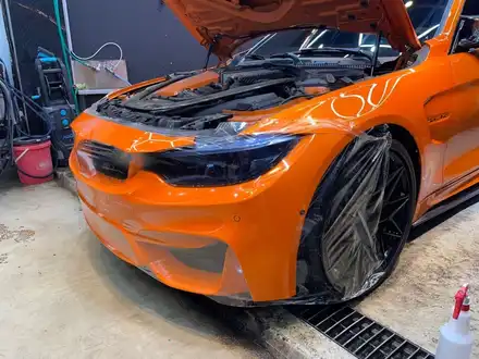BMW PPF 앞범퍼 사고수리 후 하단 랩핑 재시공 유광 블랙,BMW3 헤드라이트 PPF 재시공 영등포 PPF / 서울 영등포 시공 사진