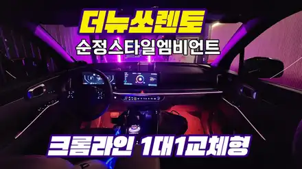 더뉴쏘렌토 노블레스 은은한 크롬엠비언트 1대1교체형 시공과 무빙도어스커프장착 / 고양, 일산, 김포, 파주 시공 사진