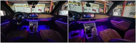 더뉴싼타페 엠비언트라이트 실내무드조명튜닝 / 고양, 일산, 김포, 파주 시공 사진