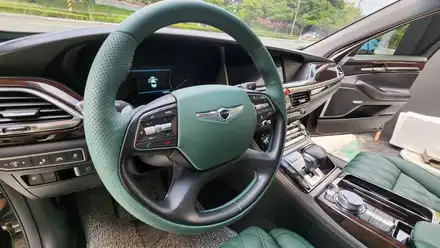 제네시스 EQ900 딥그린 카키 마이크로원단 가죽시트 실내커스텀 가성비 끝판왕 시공 / 부산 사상구 삼락동 시공 사진