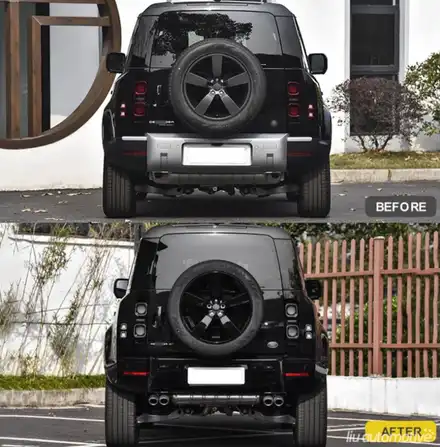 랜드로버 디펜더 007 블랙팩 바디킷 파츠 세트. 시공 사진