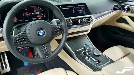 BMW G22 4시리즈 실내 카본랩핑[#화성랩핑#오산랩핑#동탄랩핑#수원랩핑#진팩토리#실내랩핑#BMW4시리즈#G224시리즈#G바디실내랩핑] / 화성 남여울 시공 사진