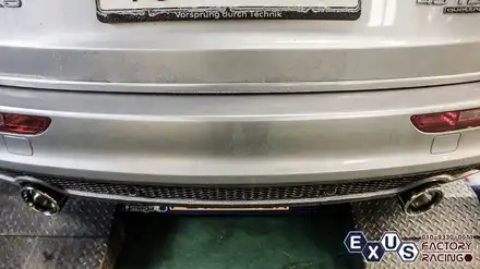 아우디 Q5 45TDI 머플러팁 튜닝 / JSR 114.3파이 대구경 싱글팁 교체 - 성남 분당 용인 배기 튜닝샵 익서스팩토리 / 용인 처인구 시공 사진
