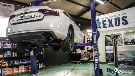 아우디 A5 2.0 TDI 중통 레조네이터 작업 / 구조변경 및 정기검사를 위한 튜닝 - 성남 분당 용인 배기 튜닝샵 익서스팩토리 / 용인 처인구 시공 사진