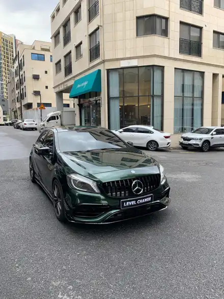 벤츠 A45 AMG 오토 벨벳 미드나잇그린 전체랩핑  / 서울 중랑구 시공 사진