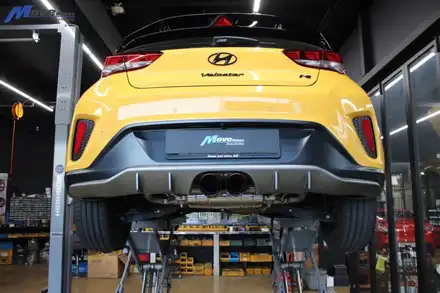 [벨로스터JS 1.6T] 벨로스터 센터 듀얼 가변 엔드 배기 튜닝 딥 블랙 듀얼 머플러팁 장착 구조변경 진행 / 부산 기장군 시공 사진