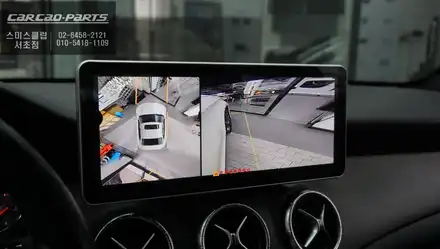 벤츠CLA220D차량 12.3인치 모니터 업그레이드 후 순정다운 2D슈퍼뷰 제품과 M2C-200A PLUS셋탑 매립시공. / 서울 서초, 반포, 강남 시공 사진