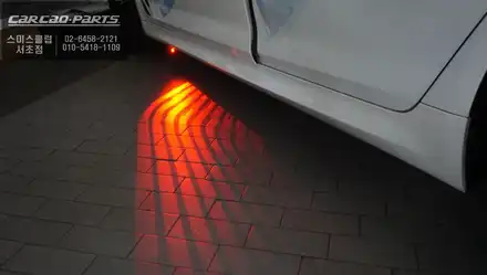 BMW G30차량 카펫라이트 기능 구현을 위한 4색 변경이 가능한 엔젤윙라이트 튜닝. / 서울 서초, 반포, 강남 시공 사진