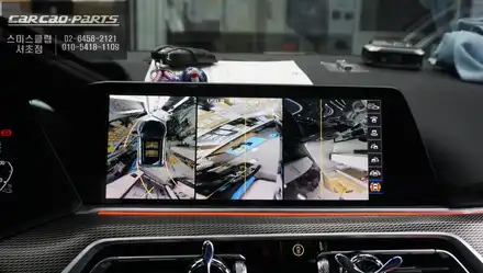 2021년 BMW X5차량 고화질 연동과 4채널 영상녹화 기능이 탑재가 된 S-VUE 2K 어라운드뷰. / 서울 서초, 반포, 강남 시공 사진