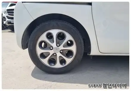 [전주휠복원 첨단타이어] 기아 레이 순정14인치-> 모닝 물방울 14인치 순정복원휠 교체! / 전주 시공 사진