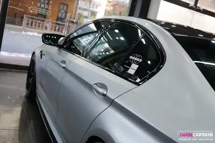 수원(광교) BMW 전체 랩핑 전문! 사틴 화이트 알루미늄 컬러랩핑 / 3M 랩핑지로 M5 튜닝 / 구로동 시공 사진