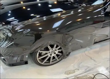 에이버리 글로스 메탈블랙 필름으로 벤츠 SLK55 쿠페 전체랩핑 / 구로동 시공 사진