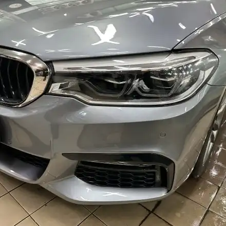 BMW 5시리즈 앞범퍼 찌그러짐 / 스크래치 판금도색 완벽복원! - 판교자동차외형복원 - / 분당 판금도색 / 분당 자동차 수리 / 판교 백현동 / 경기 성남 시공 사진