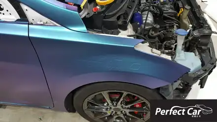광명 아반떼MD차량의 카멜레온랩핑!  래핑잘하는곳 시흥 퍼펙트카에서! 완벽시공 받으세요! 오라칼 무광 카멜레온랩핑 완벽시공! 랩핑보험처리,랩핑사고,랩핑제거후재시공 / 경기 시흥 시공 사진