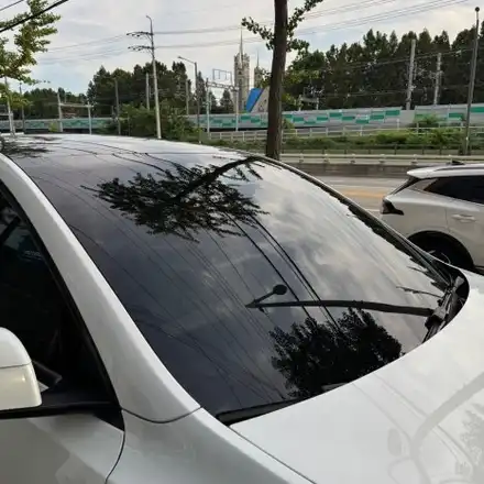 안산 프리미엄 썬팅 전문 테슬라Y 주니퍼 레인보우 IS200 시공 후기 시공 사진
