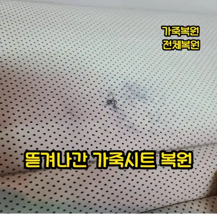 부주의로 인한 시트복원 가죽복원/코팅 / 인천 남동구 시공 사진