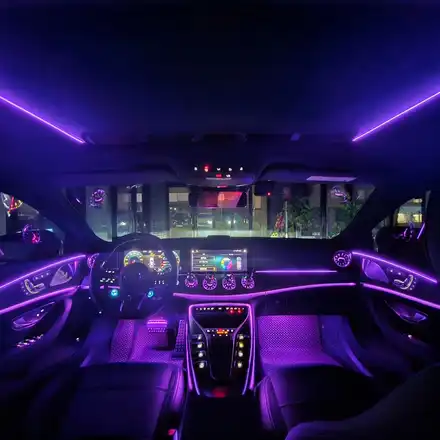AMG GT 43 엠비언트 라인 추가 시공! 순정보다 더 순정같은 화려한 실내를 만들어드렸습니다! / 벤츠 / AMG GT / 판교 분당 강남 시공 사진