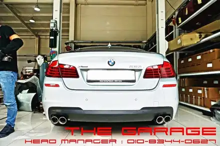 대전세종배기튜닝 대전배기팁 대전가변배기 대전액브사운드 대전머플러팁 - BMW 5시리즈 F10바디 듀얼배기 트윈듀얼 배기팁 작업 / 대전 유성, 세종, 논산 시공 사진