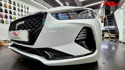 G70 우유니 화이트 도색으로 크롬삭제하기 / 안산 단원구 시공 사진