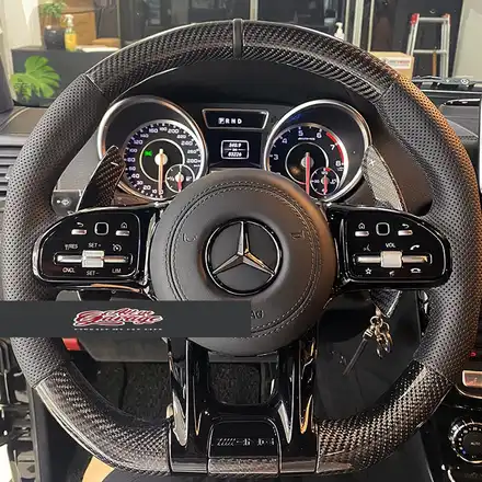 [올인게러지] 벤츠 W463 G63AMG 신형 AMG카본핸들 D컷 교체 / 서울 용산 도원동 시공 사진