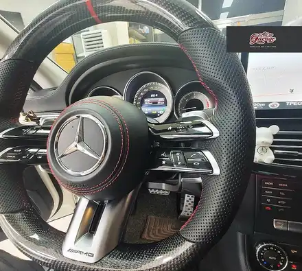 벤츠 W218 CLS250 최신형 AMG카본핸들 교체 순정레트로핏 / 서울 용산 도원동 시공 사진
