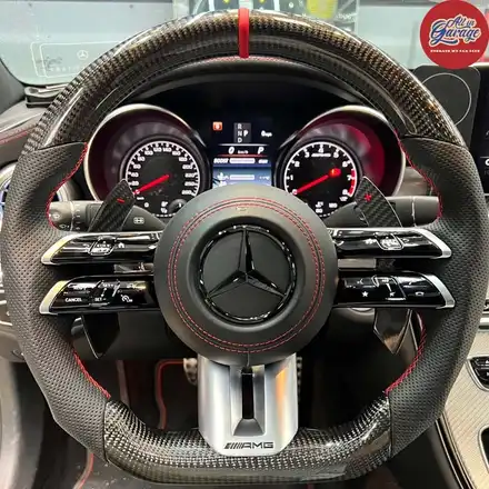 [올인게러지] 벤츠W205 c클래스 C43AMG / 신형AMG핸들 교체 작업 / 벤츠잠자리핸들 / AMG카본핸들 / 서울 용산 중구 시공 사진