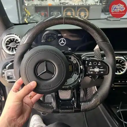 벤츠 W177 A클래스 A220 AMG카본핸들 + AMG계기판코딩 작업 순정레트로핏 벤츠튜닝 / 서울 용산 중구 시공 사진