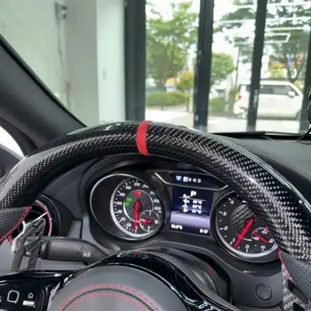 [올인게러지] 벤츠 C117 CLA45AMG 2018년식 블랙과 레드의 조합 AMG카본핸들 + 마그네틱 패들쉬프트 장착완료했습니다 / 서울 용산 도원동 시공 사진