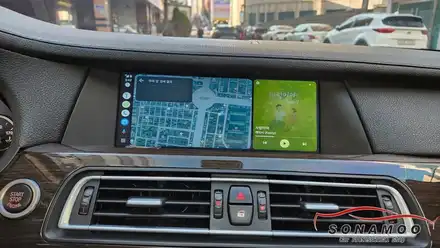 BMW F01 7시리즈 애플카플레이 안드로이드 오토 장착으로 티맵과 유튜브 뮤직 사용하기 / 인천, 부평, 부천 시공 사진