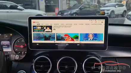 벤츠 C클래스 W205 12.3인치 모니터 M2C-200A장착 / 인천, 부평, 부천 시공 사진