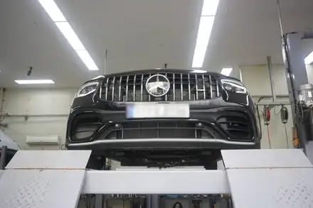벤츠 GLC63 S AMG 배기 튜닝 중통 엔드 작업으로 호랑이 배기음 제대로 완성하였습니다. / 서울 동작구 시공 사진