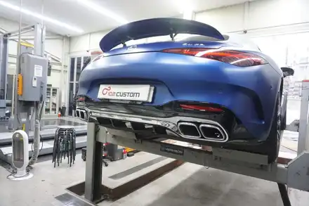 벤츠 신형 SL 63 AMG 배기 튜닝 중통, 모듈 작업으로 8기통 배기음 제대로 끌어 올렸습니다. / 서울 동작구 시공 사진