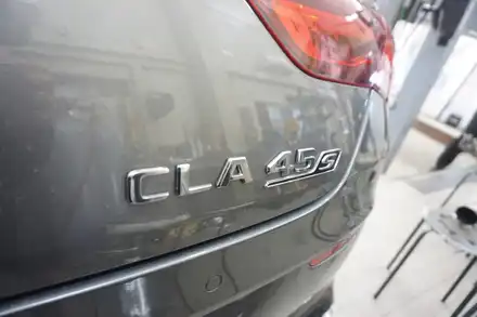 벤츠 CLA45S AMG 중통 배기 튜닝으로 스포티한 배기음 완성을 완료하였습니다. / 서울 동작구 시공 사진