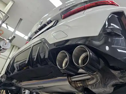 M340i LCI 2 배기 튜닝, 브릴란테 인증 가변 배기 카본 머플러 팁 장착 / 서울 동작 시공 사진