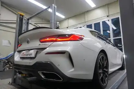 BMW M850i 필수 배기 튜닝 V8 웅장한 사운드 증폭 중통 보펜 모듈 작업기 / 서울 동작구 시공 사진