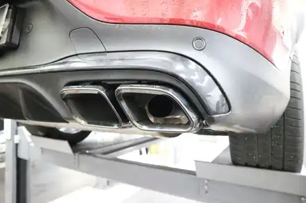 벤츠 C253 GLC43AMG , 이래야 AMG 배기음이지! 배기음 업그레이드, 블랙 사각 머플러 팁 장착 / 서울 동작 시공 사진
