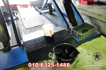 제네시스 g70 3.3 t 합성 엔진오일 지크레이싱 0w40 교환 / 안산 상록 시공 사진