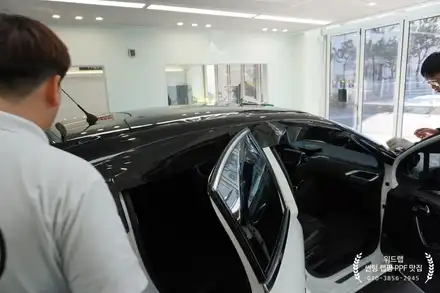 중고차를 리빌트 하다! 푸조 208 썬팅, 랩핑, 루프스킨 시공(디텍 오로라, 3M 2080 유광블랙) / 부산 강서구, 김해, 창원 시공 사진